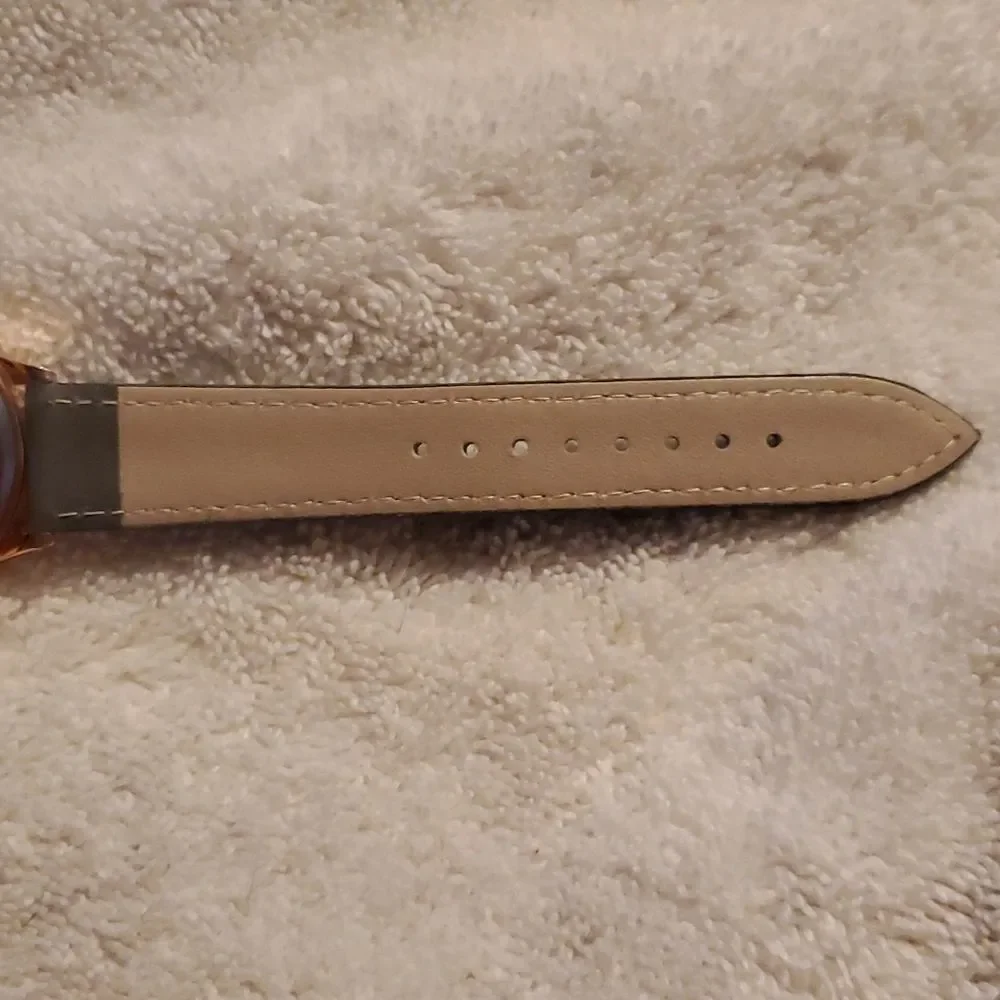 NEW Monroe Classique Rose Gold Solérose Charcoal Leather Ladies‎ Watch